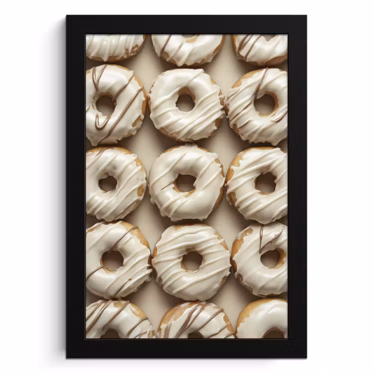 Cadre Photo - Donuts - Chocolat - Blanc - Beige — 1