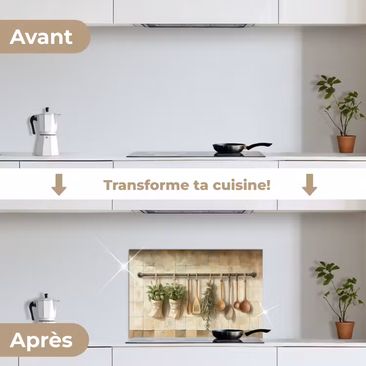 Fond de hotte - Bois - Ustensiles de cuisine - Nature morte - Carrelage — 7