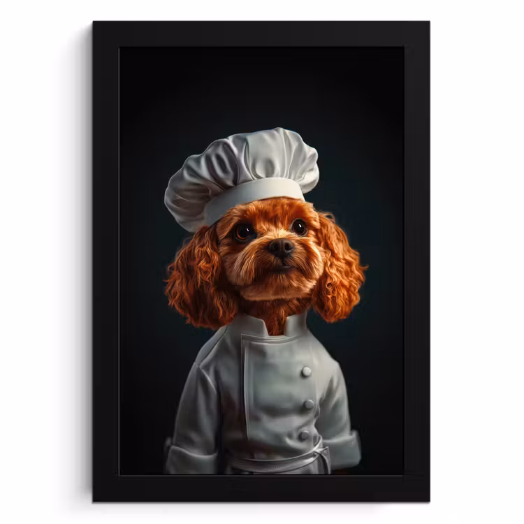 Cadre Photo - Brun - Cuisinier - Chien — 1