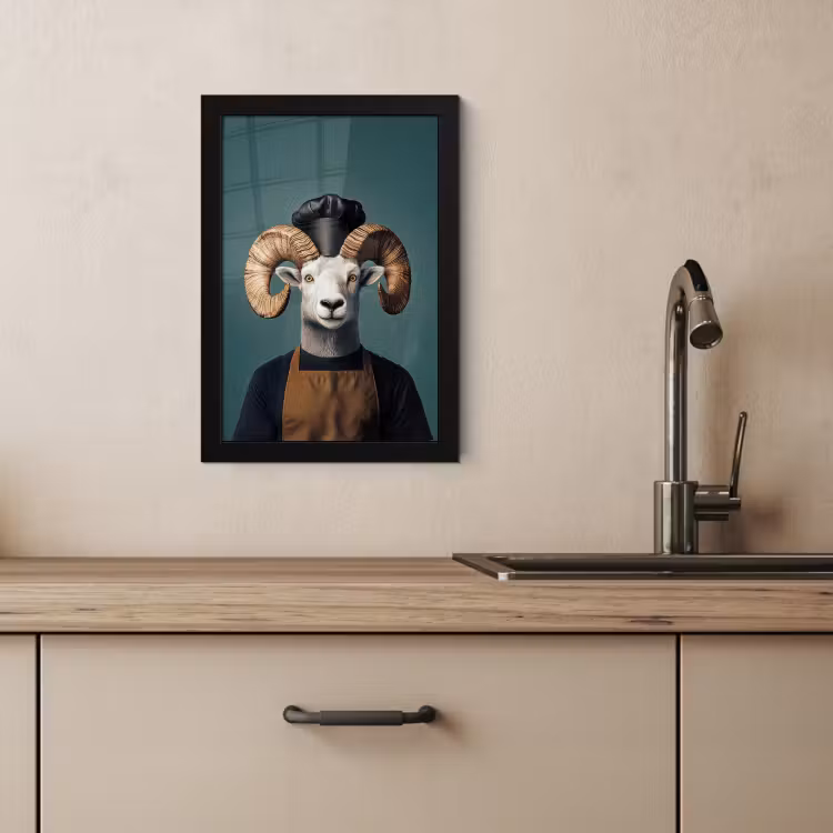 Cadre Photo - Chèvre - Cornes - Vêtements de cuisine — 4