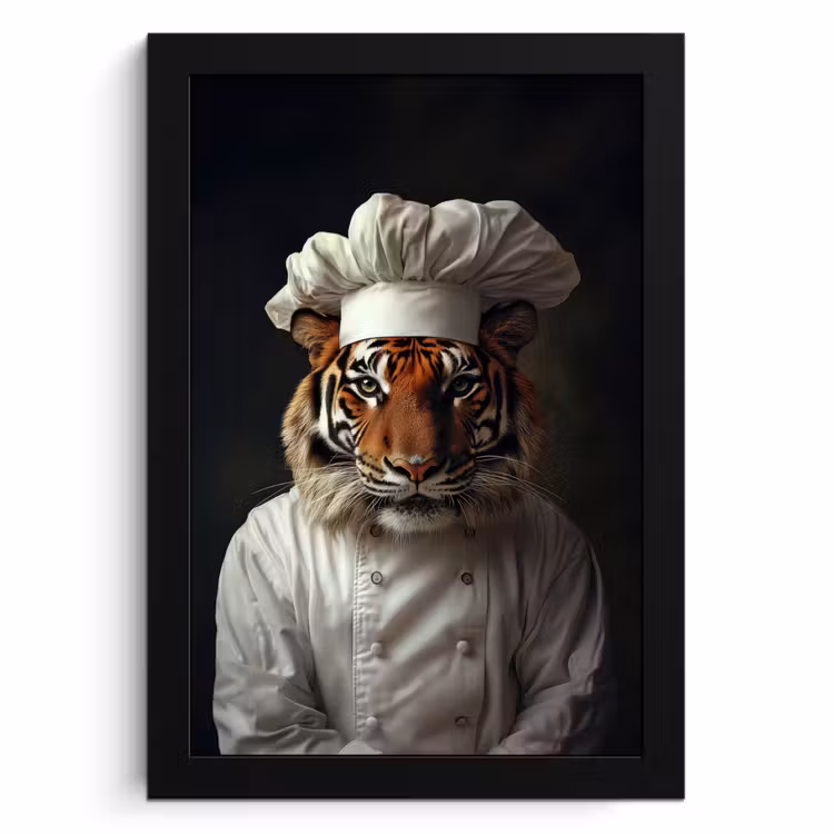 Cadre Photo - Tiger - Vêtements de chef - Marron — 1