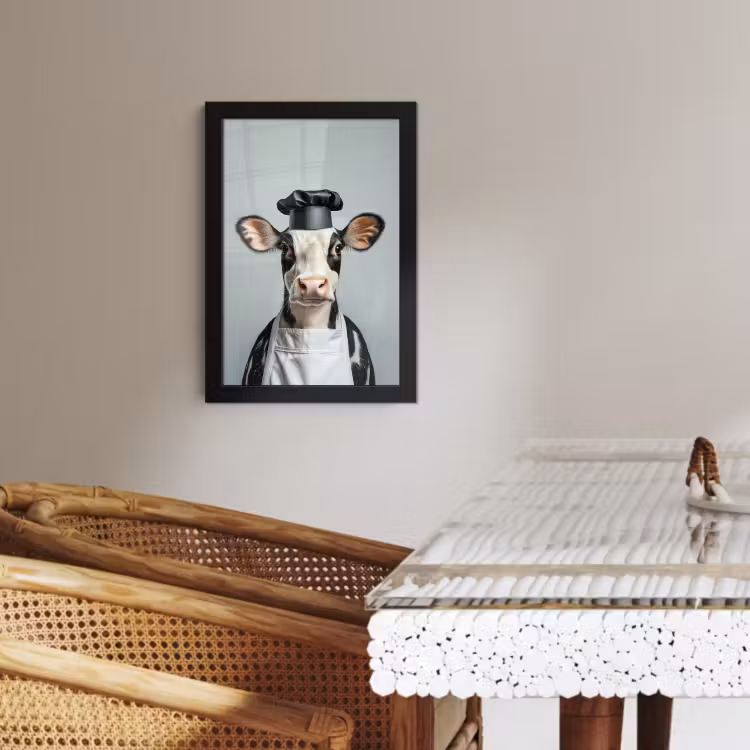 Cadre Photo - Vache - Noir - Blanc - Cuisinier — 4