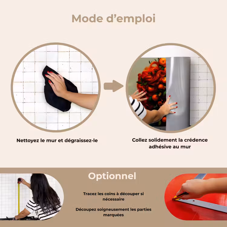 Fond de hotte - Femme - Pommes - Rouge - Feuilles — 6