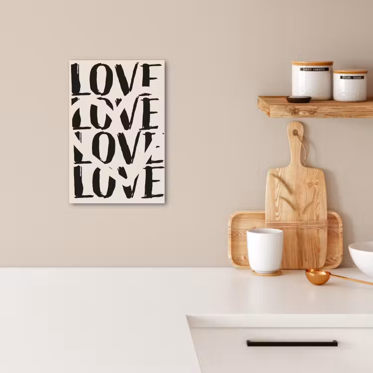Tableau sur toile - Amour - Coeur - Beige — 2