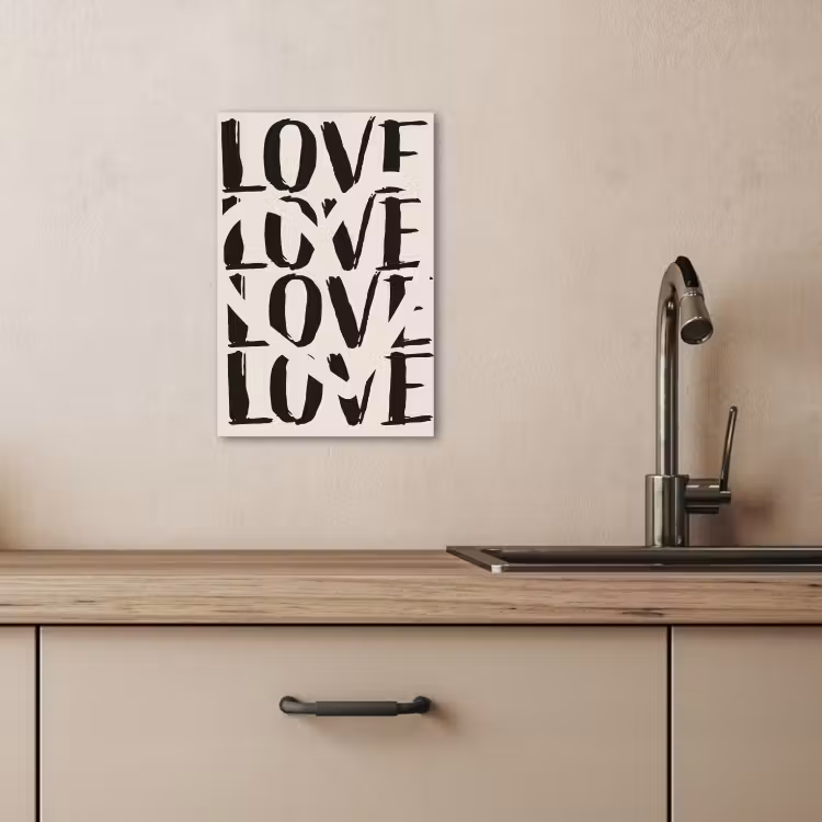 Tableau sur toile - Amour - Coeur - Beige — 3