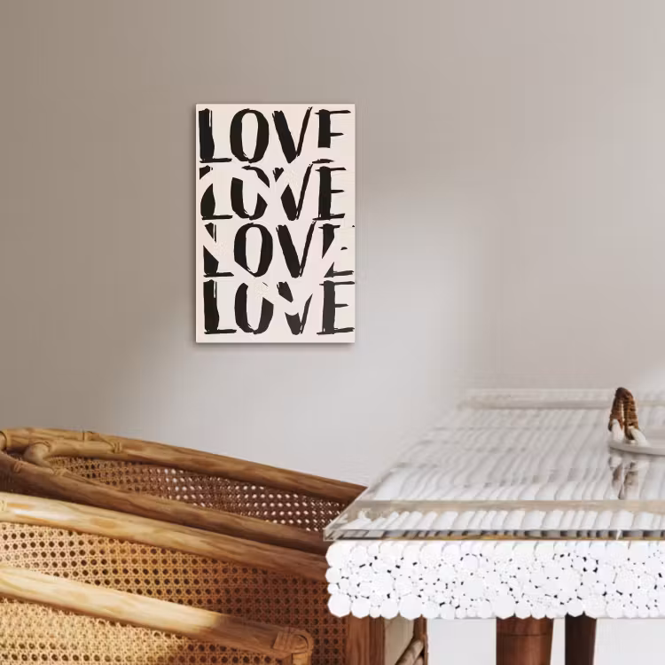 Tableau sur toile - Amour - Coeur - Beige — 4