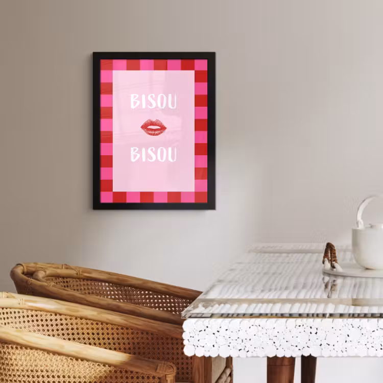 Cadre Photo - Baiser - Rose - Français - Valentin — 2