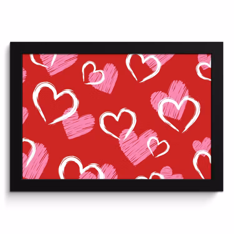 Cadre Photo - Motif - Coeurs - Rose - Valentin — 1