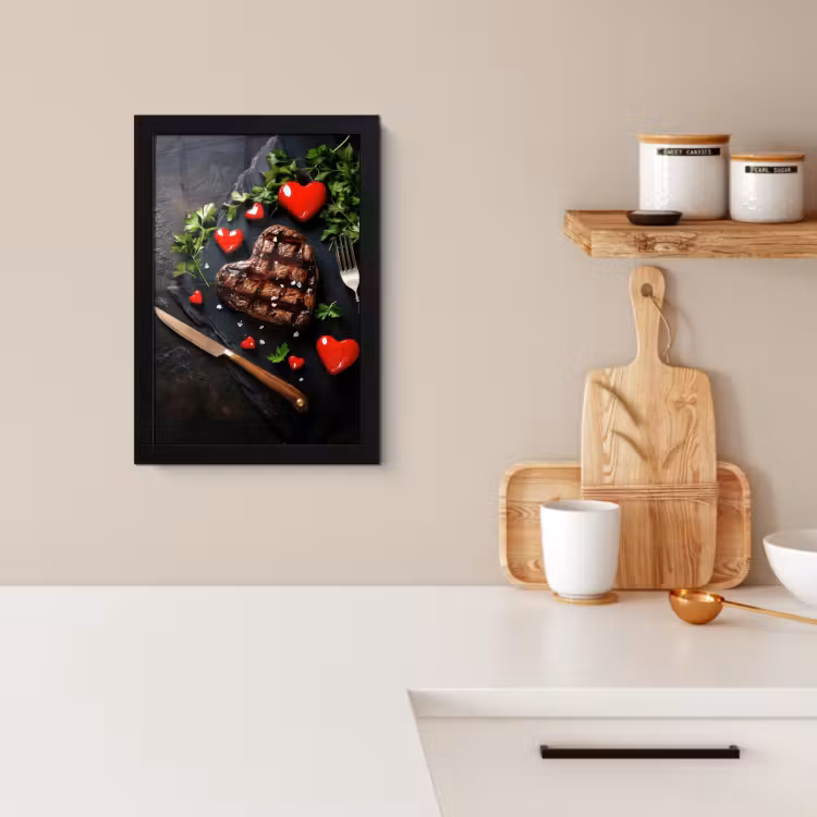 Cadre Photo - Steak - Coeur - Couverts — 3