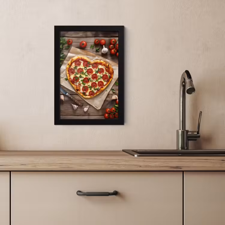 Cadre Photo - Pizza - Coeur - Pepperoni - Tomate — 4