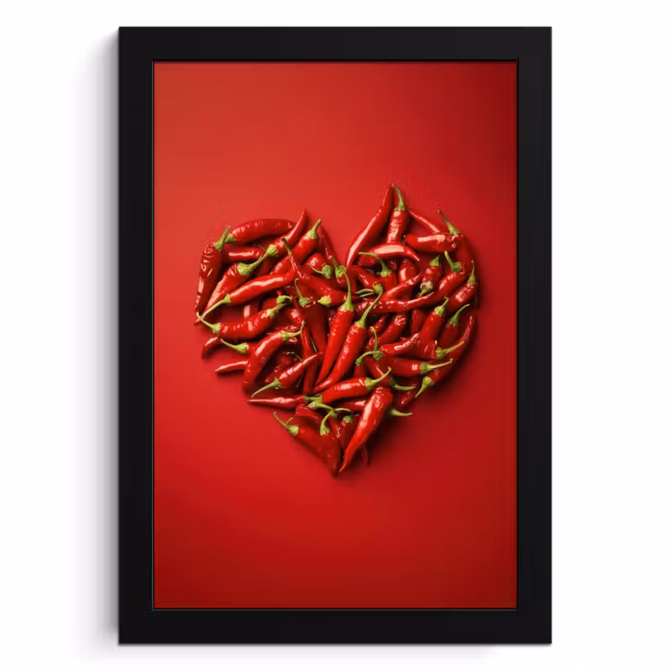 Cadre Photo - Poivrons - Rouge - Coeur — 1