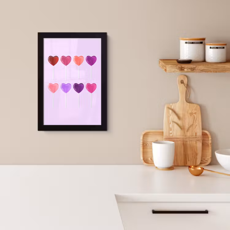 Cadre Photo - Sucette - Coeur - Rose - Bonbons — 2