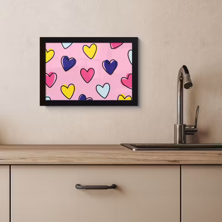 Cadre Photo - Coeurs - Valentin - Motif - Coloré — 2