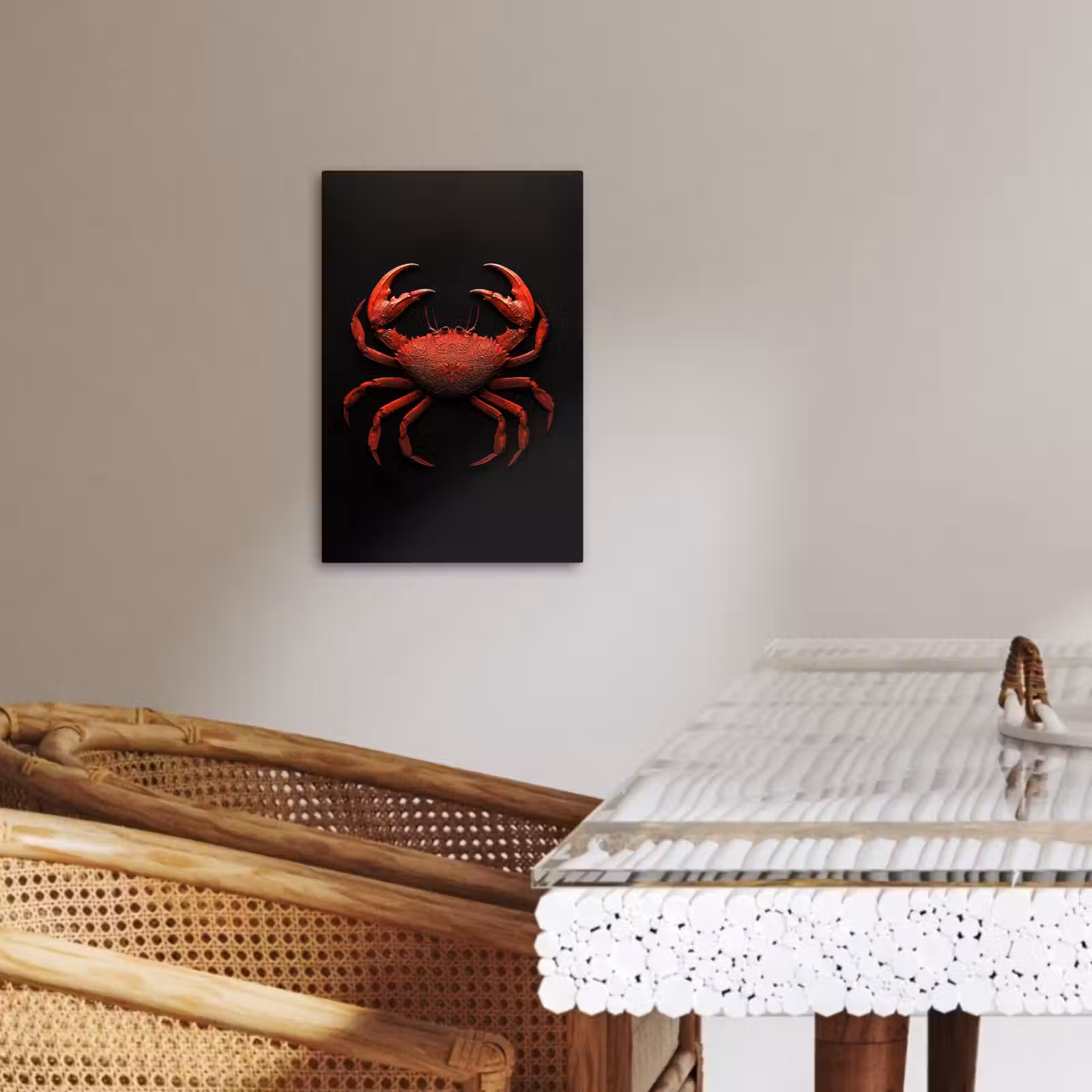 Tableau sur toile - Crabe - Rouge - Poissons - Crustacés — 1