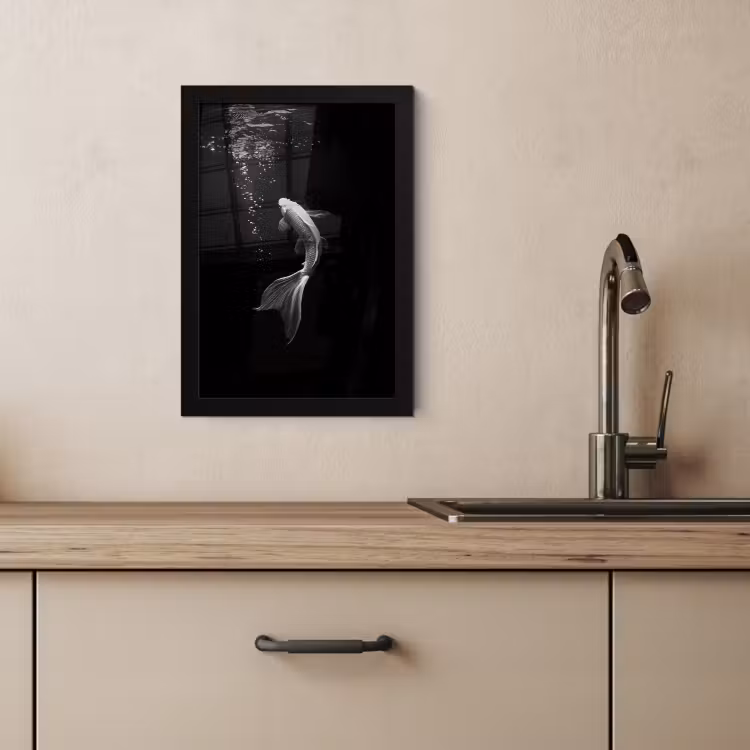 Cadre Photo - Koi - Poisson - Blanc - Noir — 3
