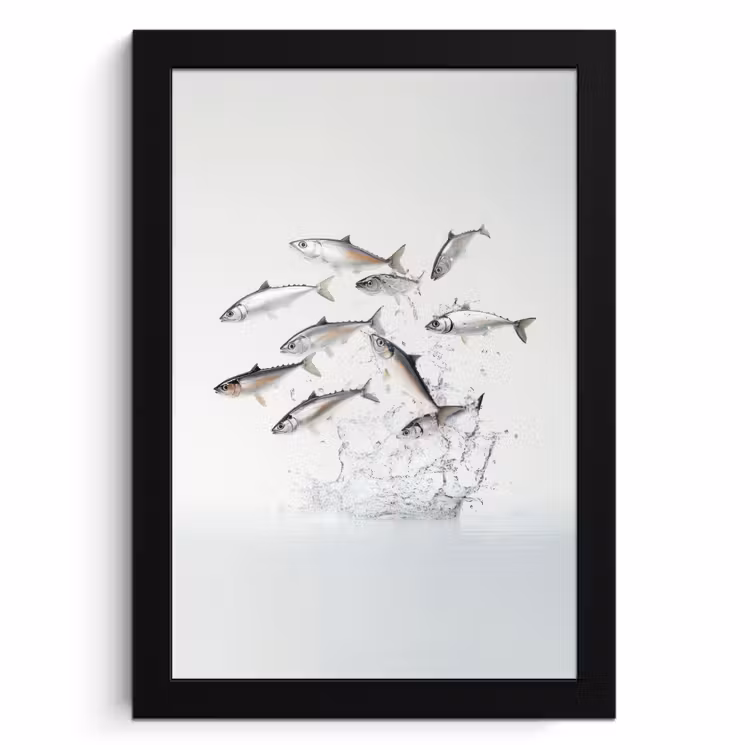 Cadre Photo - Poisson - Eau - Blanc — 1