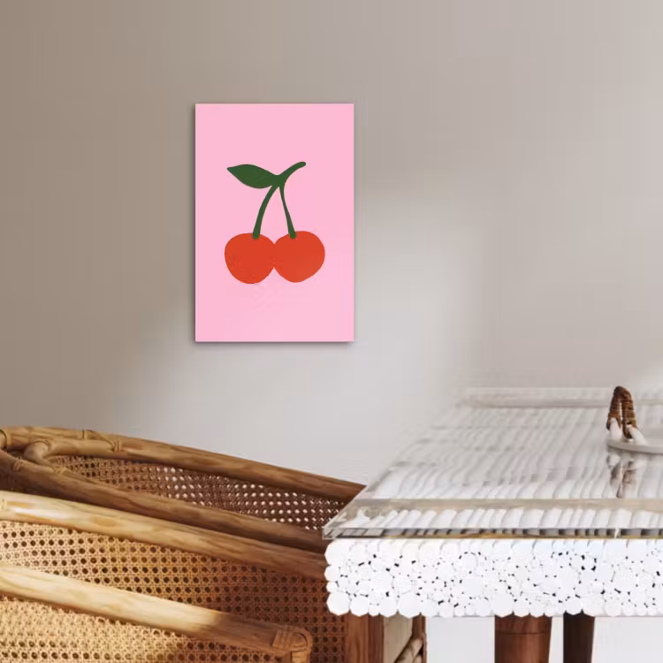Tableau sur toile - Cerises - Rose - Illustration — 3