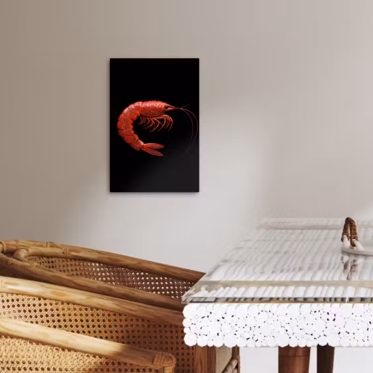 Tableau sur toile - Crevette - Rouge - Animaux — 1