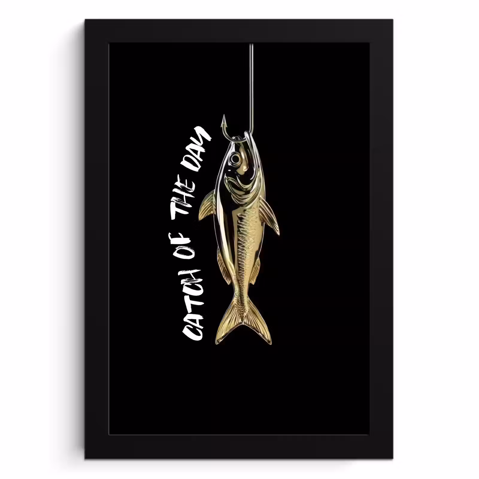 Cadre Photo - Poisson - Noir - Or - Texte — 1