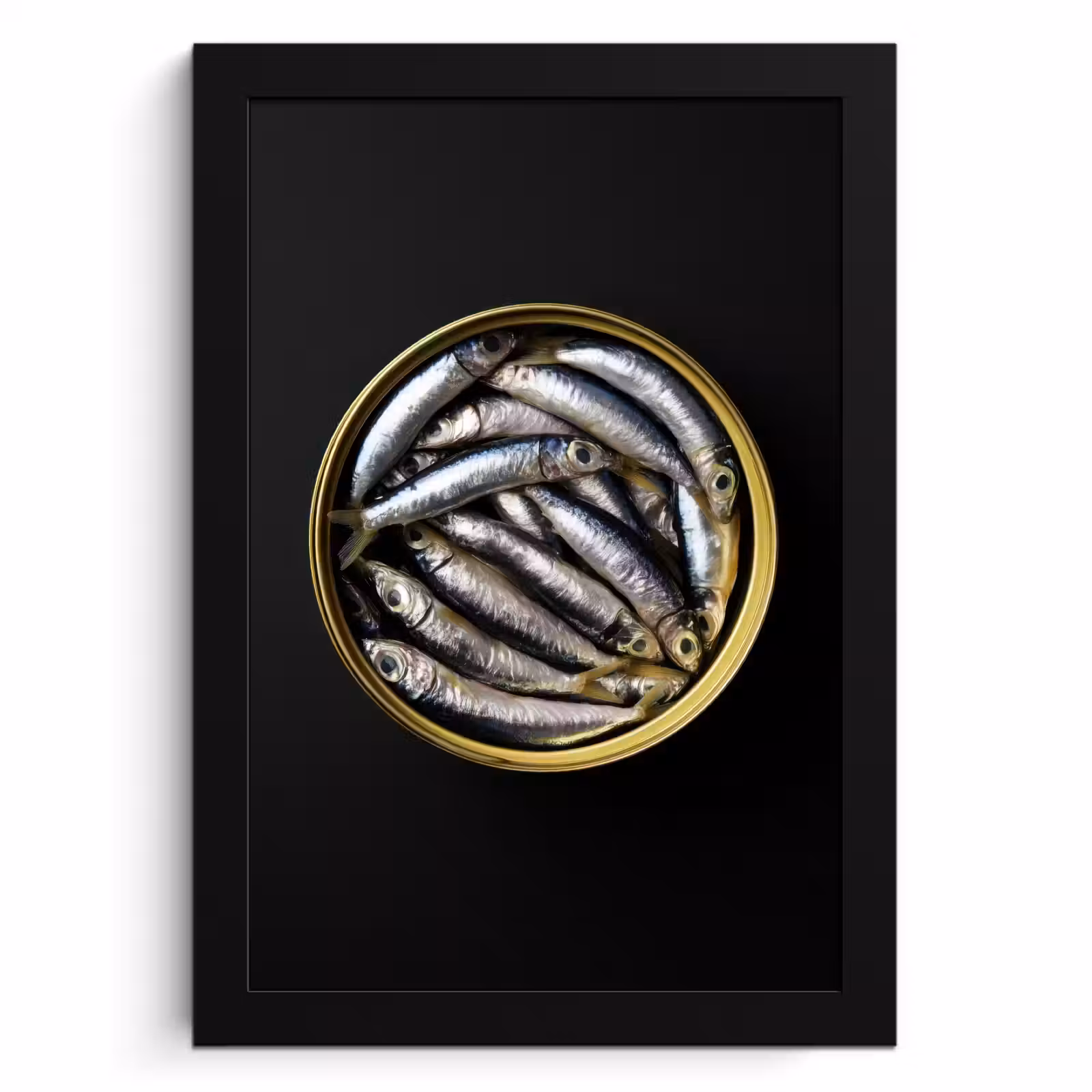 Cadre Photo - Sardines - Poisson - Rond - Noir — 1