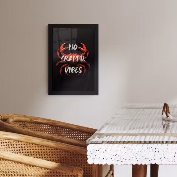 Cadre Photo - Crabe - Rouge - Texte - Noir — 3