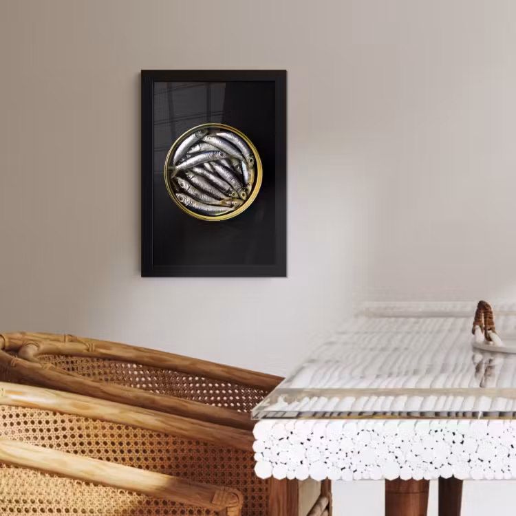 Cadre Photo - Sardines - Poisson - Rond - Noir — 2