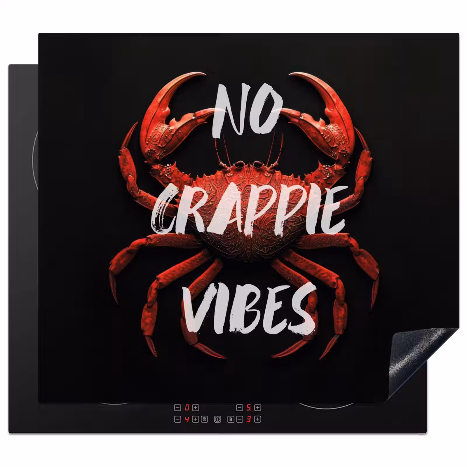 Protection plaque induction - Crabe - Rouge - Texte - Noir — 1