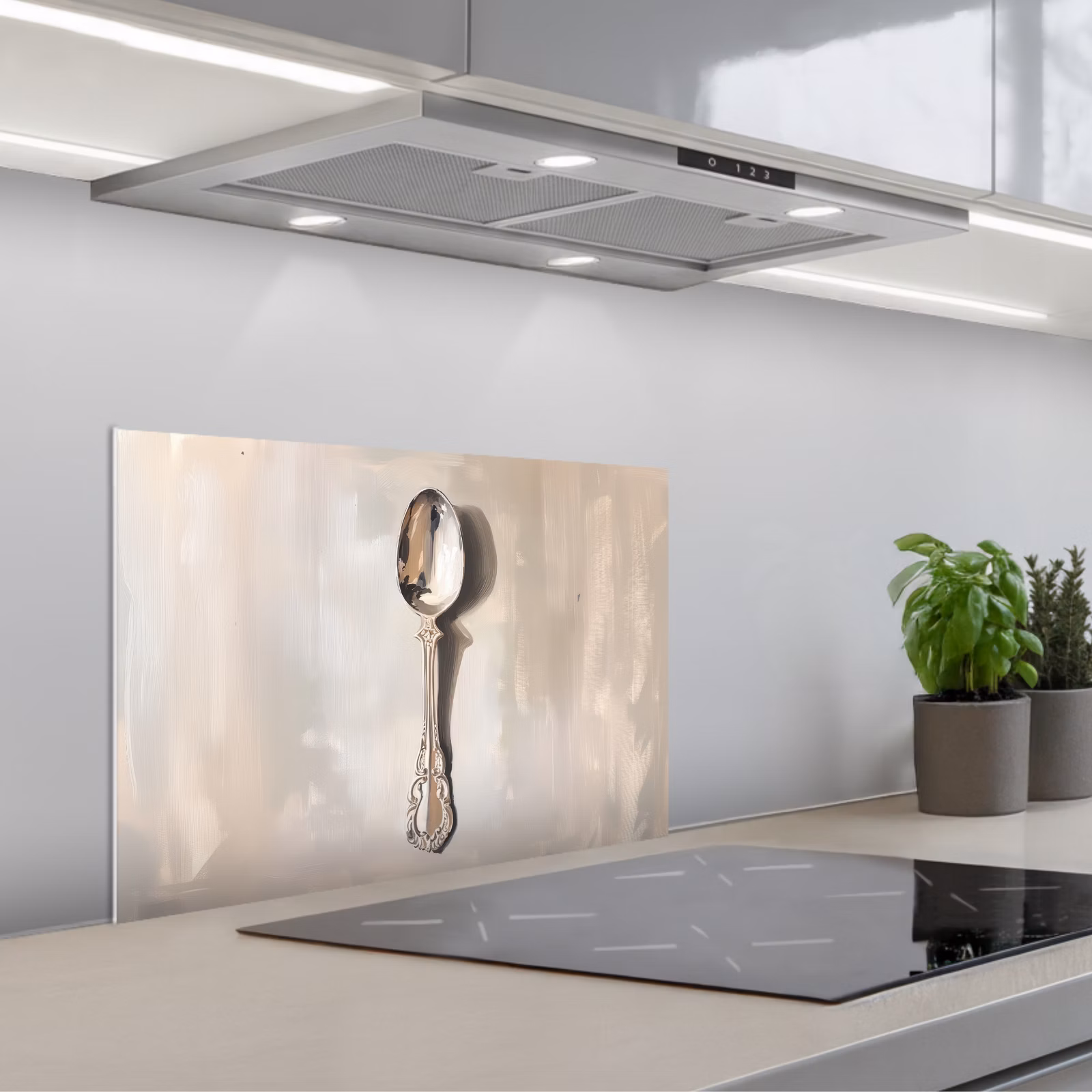 Fond de hotte - Cuillère - Peinture - Argent — 1