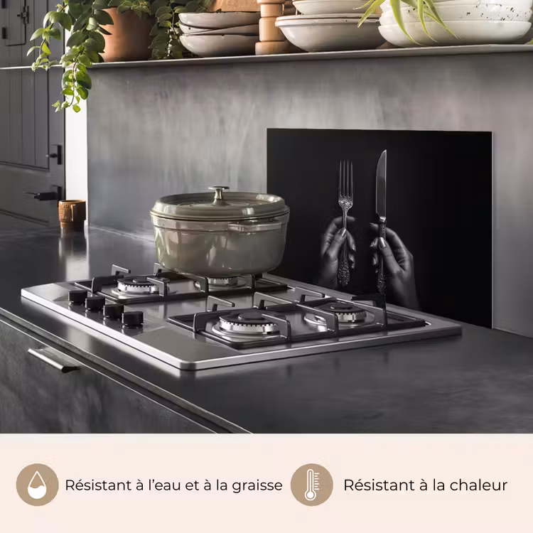 Fond de hotte - Couverts - Noir - Blanc — 2