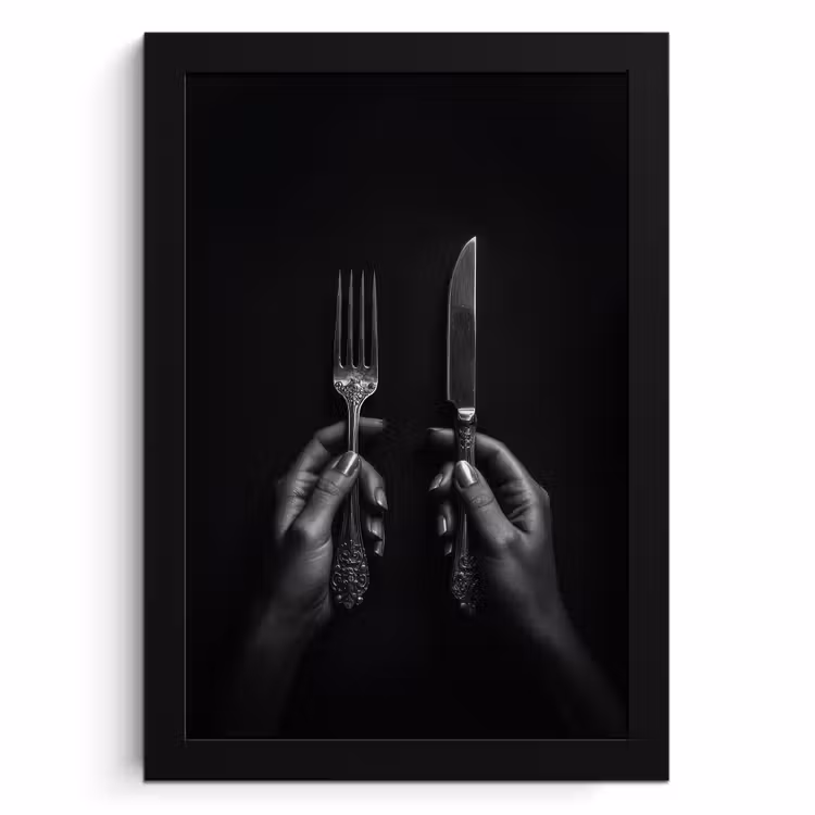 Cadre photo - Couverts - Noir - Blanc — 1