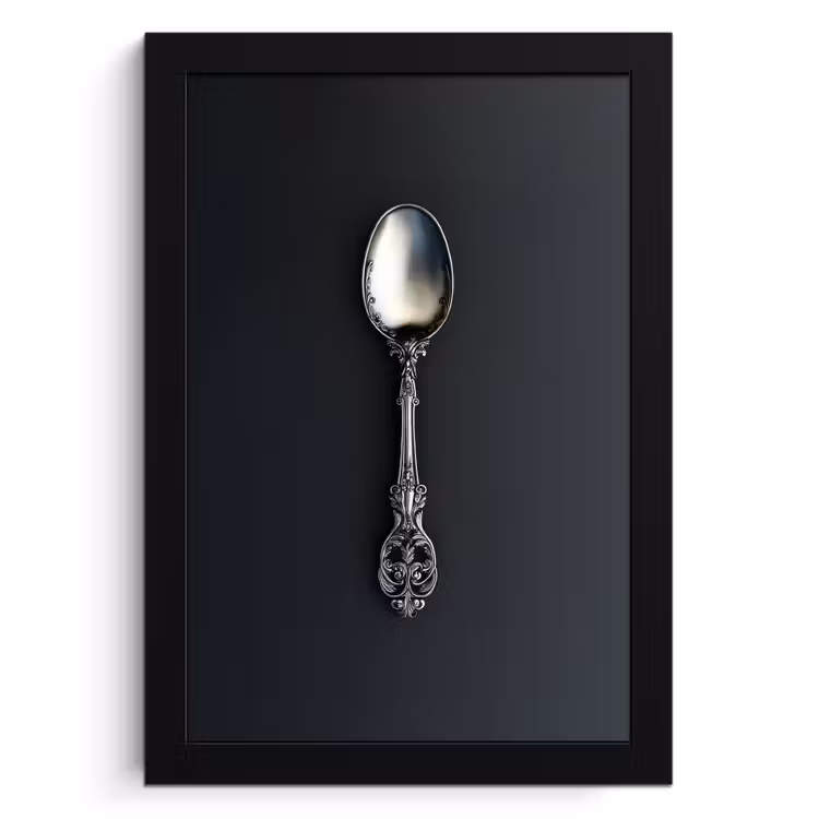 Cadre photo - Cuillère - Argent - Métal — 1
