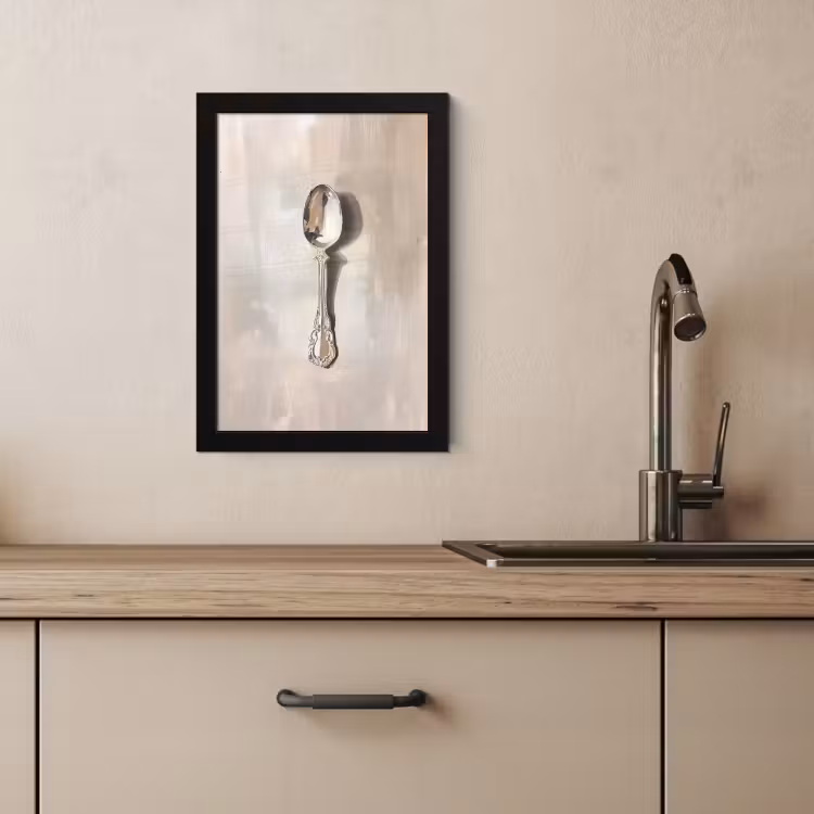 Cadre photo - Cuillère - Peinture - Argent — 2