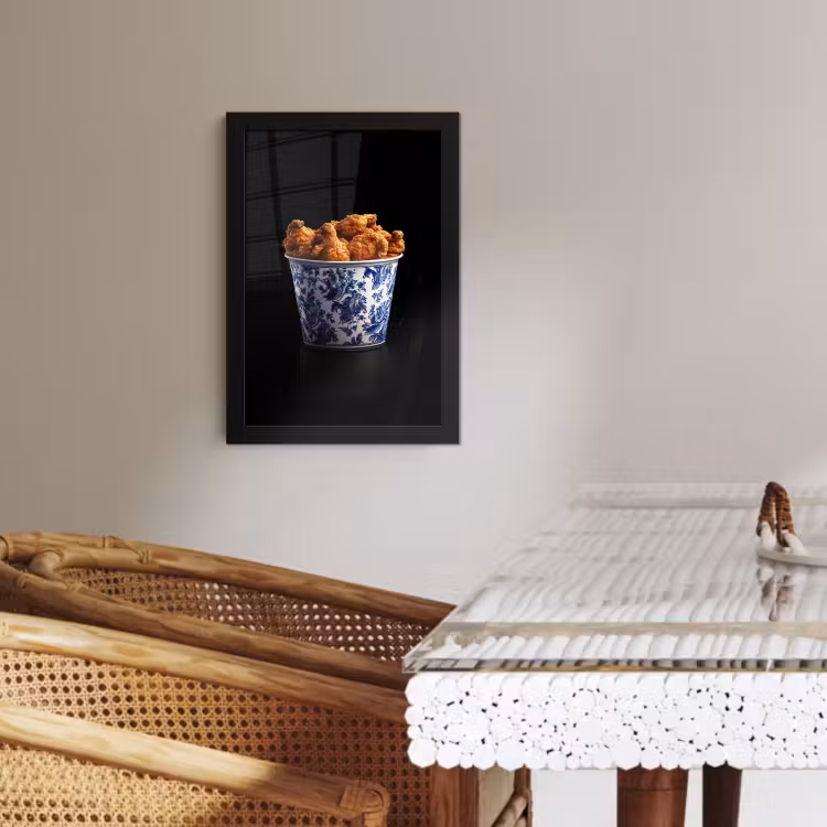 Cadre Photo - Poulet - Seau - Bleu de Delft - Tasty — 2