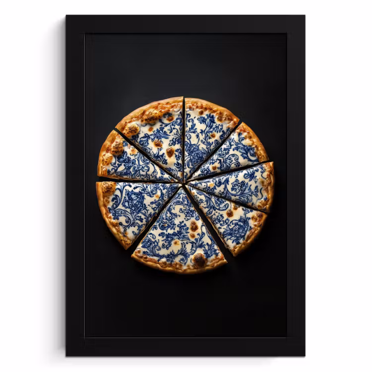 Cadre Photo - Pizza - Alimentation - Bleu de Delft — 1