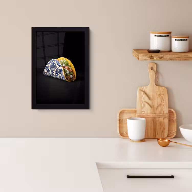 Cadre Photo - Taco - Viande - Salade - Bleu de Delft - Motif — 4
