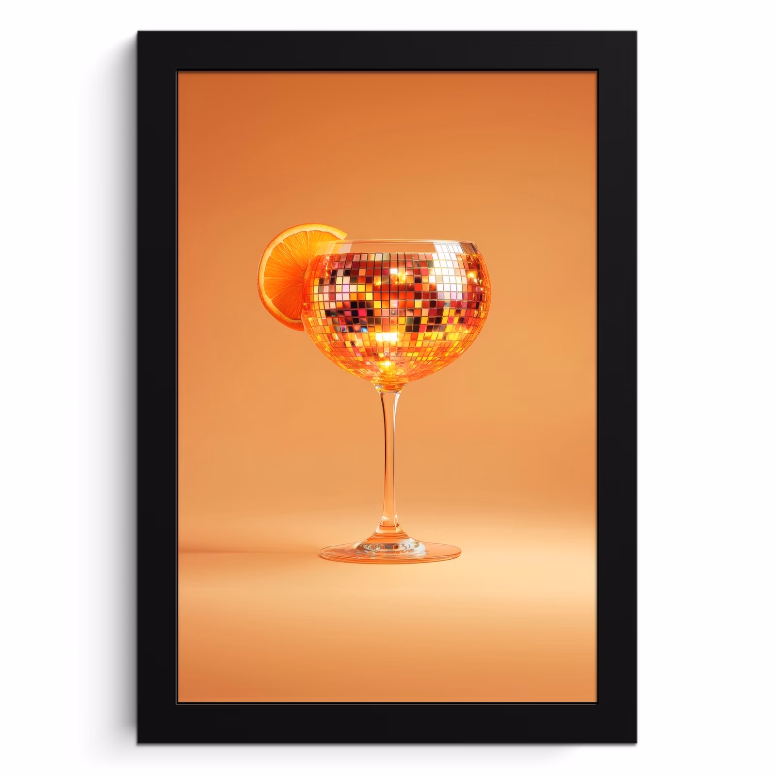 Cadre photo - Boisson - Orange - Paillettes - Disco — 1