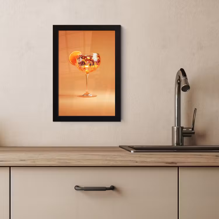 Cadre photo - Boisson - Orange - Paillettes - Disco — 2