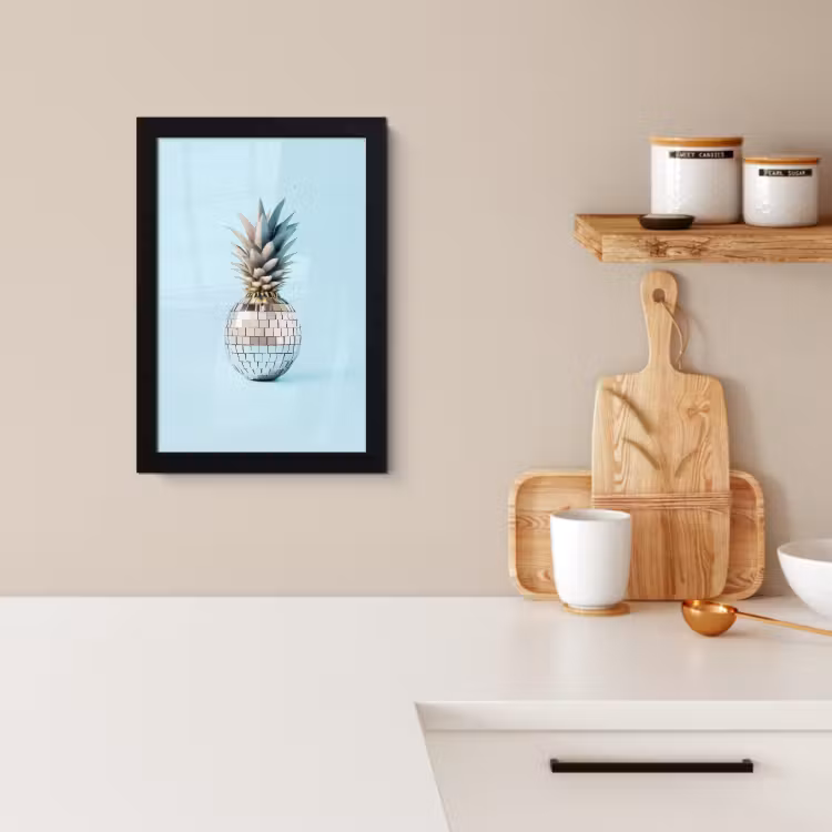 Cadre photo - Bleu - Ananas - Disco - Discoball — 2