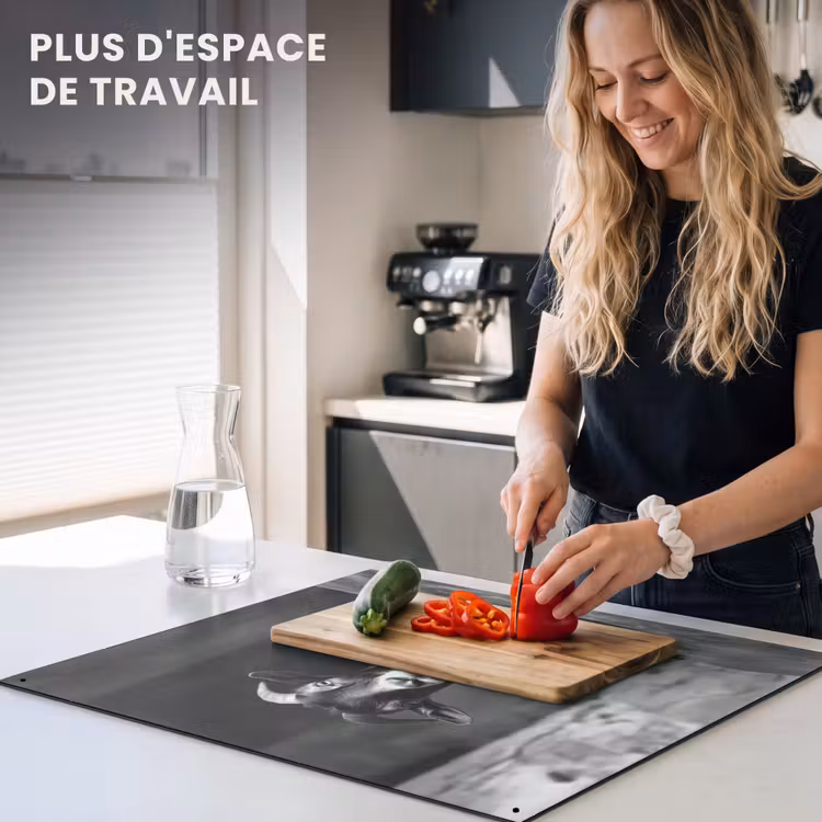 Beschemer à induction avec crochets - Chèvre - Assiette - Spaghetti - Noir et blanc — 6