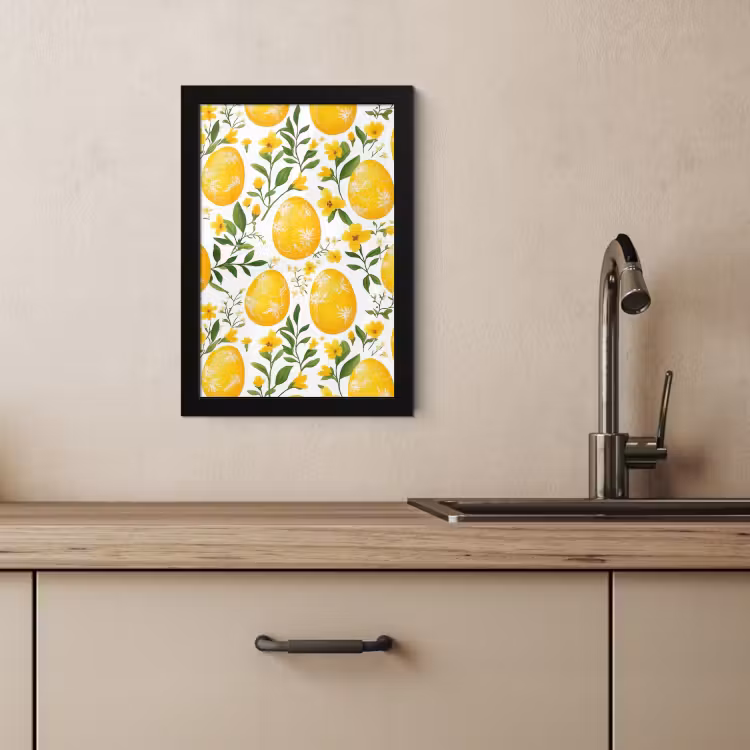 Cornice per foto - Fleurs - Oeufs de Pâques - Jaune — 2