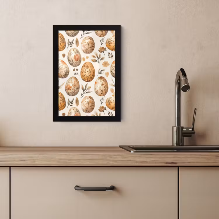 Cornice per foto - Oeufs de Pâques - Marron - Fleurs — 4