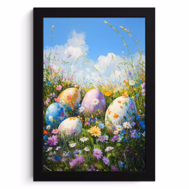 Cornice per foto - Pelouse - Œufs - Fleurs — 1