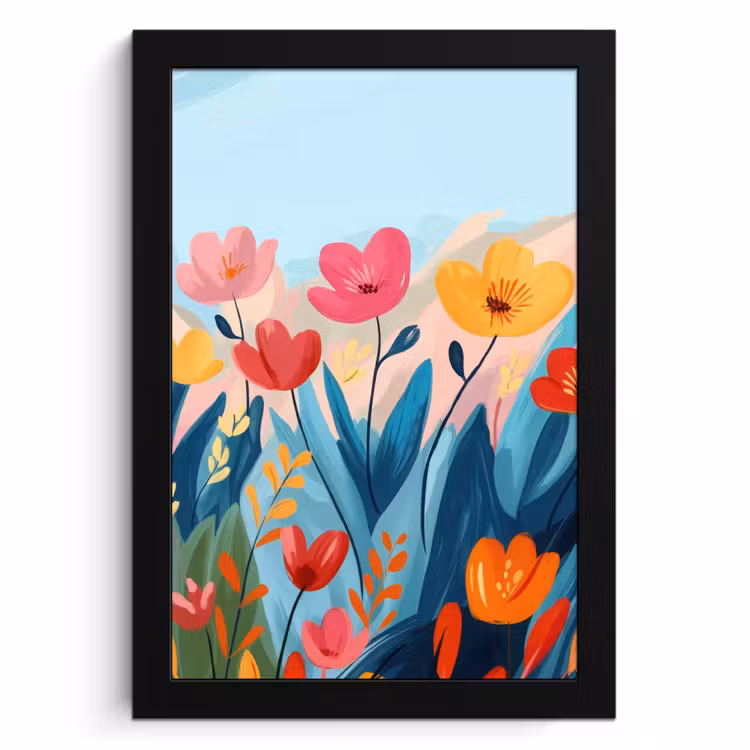 Cadre Photo - Illustration - Fleurs - Colorées — 1