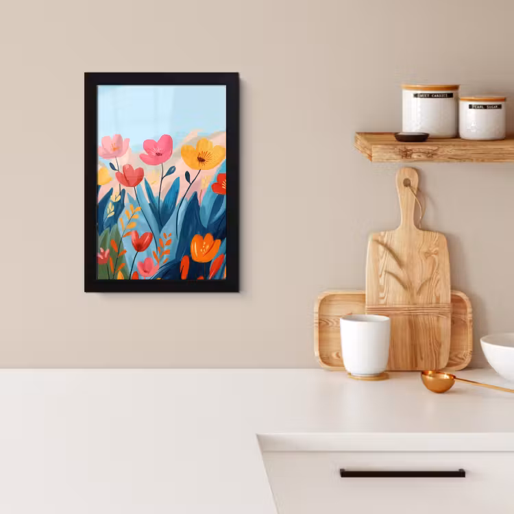 Cadre Photo - Illustration - Fleurs - Colorées — 2