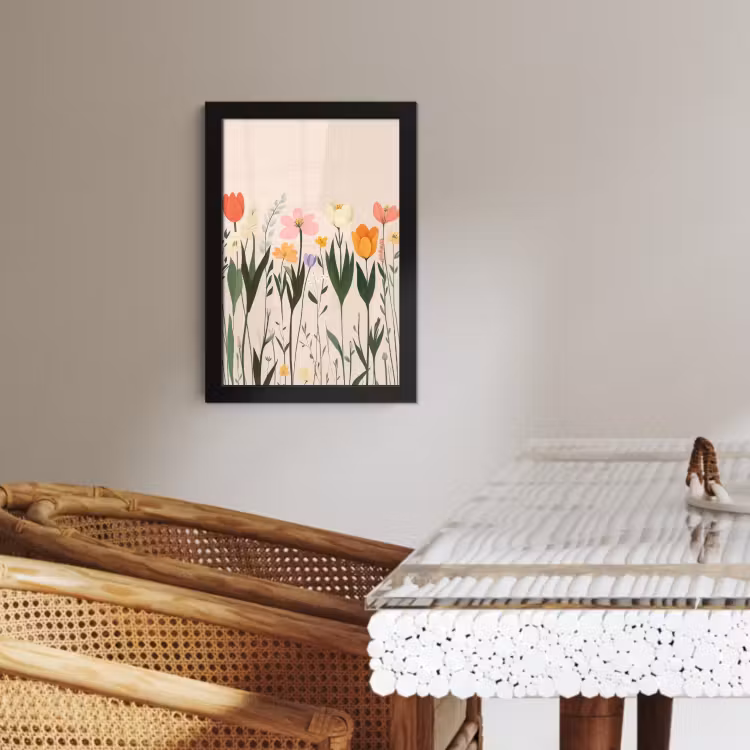 Cadre Photo - Teintes pastel - Fleurs - Illustration — 4
