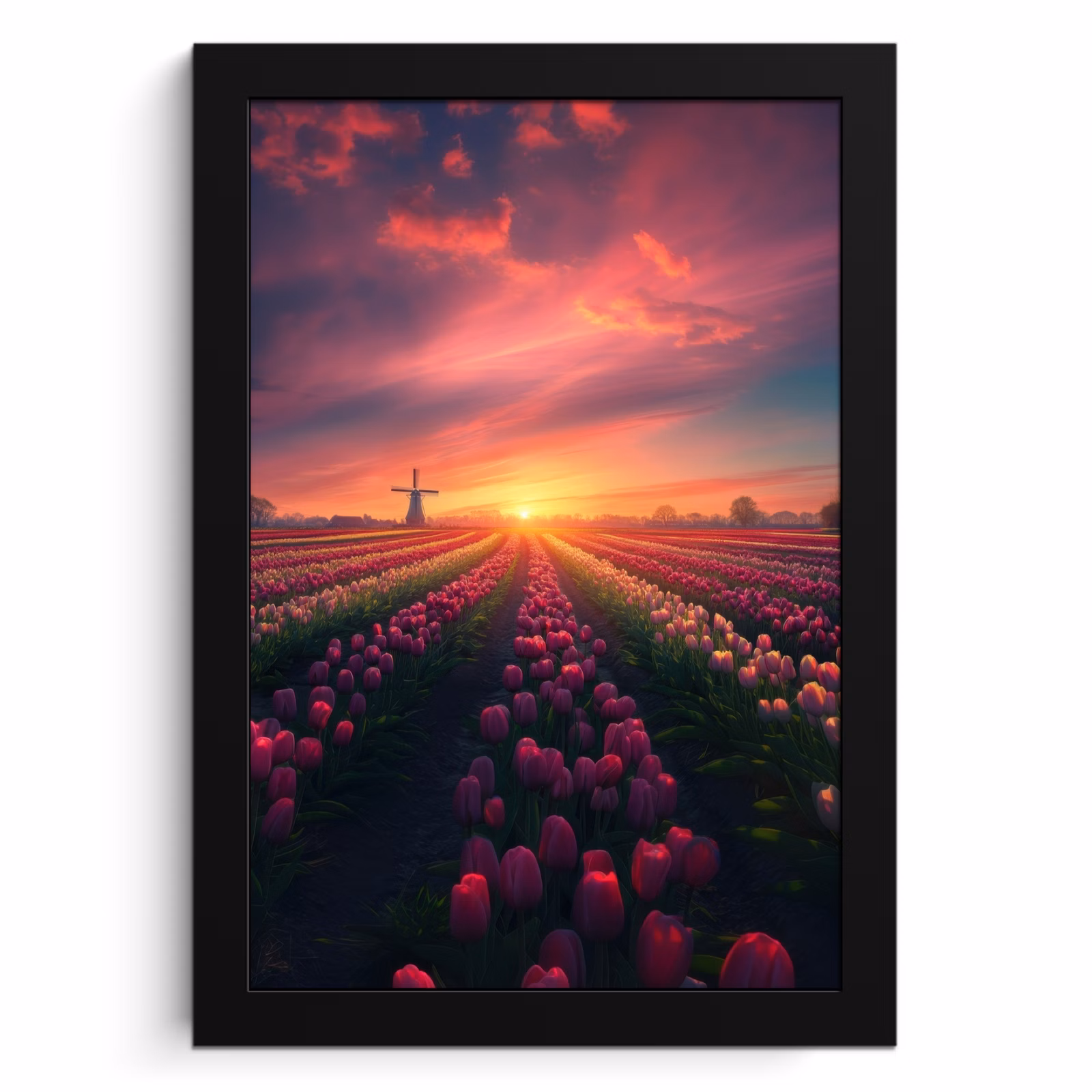 Cadre Photo - Moulin à vent - Coucher de soleil - Paysage — 1