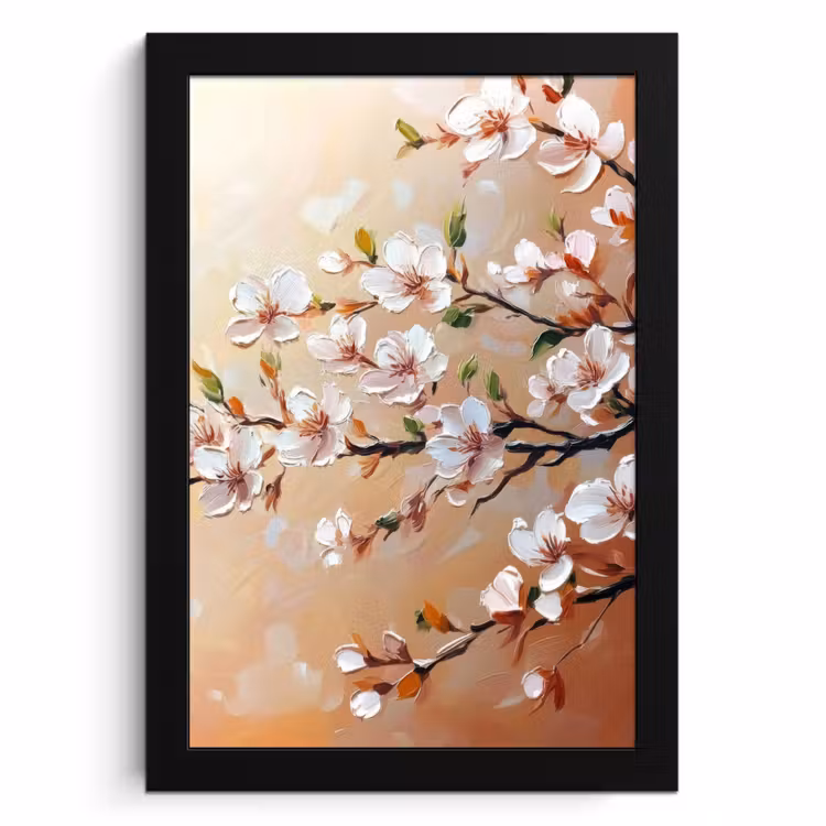 Cadre Photo - Branches fleuries - Pittoresque - Rose — 1