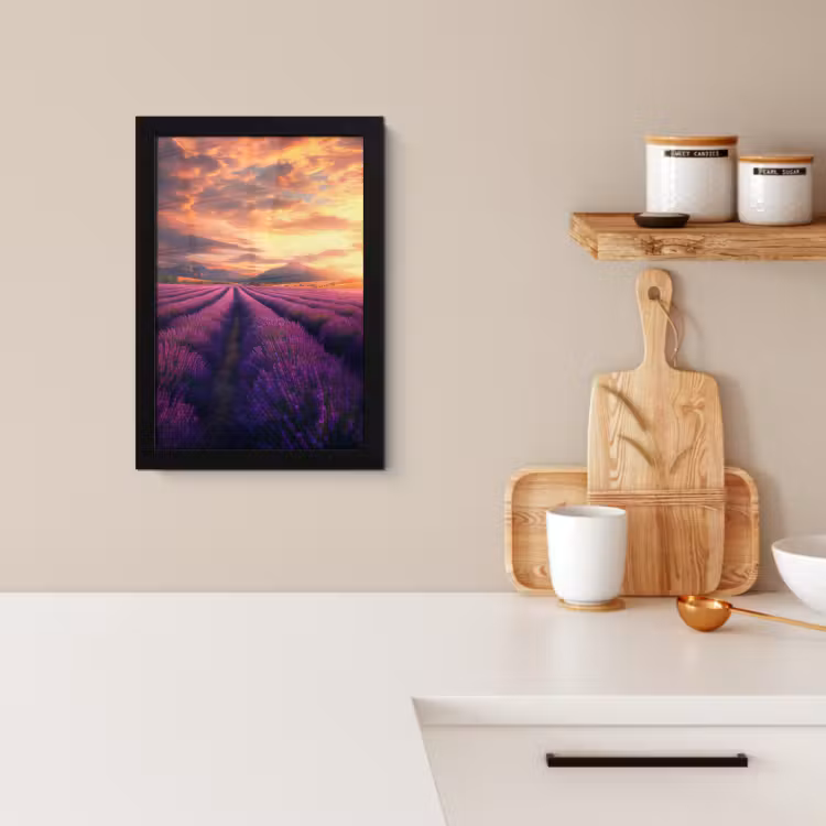 Cadre Photo - Champ de lavande - Coucher de soleil - Violet — 4