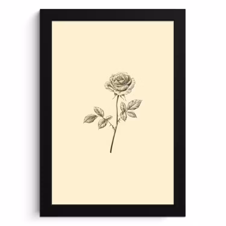 Cadre Photo - Illustration - Noir - Rose — 1