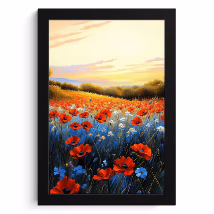 Cadre Photo - Coquelicot - Champ de fleurs - Coloré — 1
